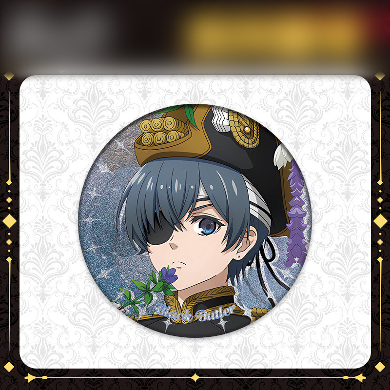 SQ3 Black Butler Laser Silver Onion Double Flash Huy hiệu quà tặng cho bạn gái Anime ngoại vi Bộ sưu tập QS3