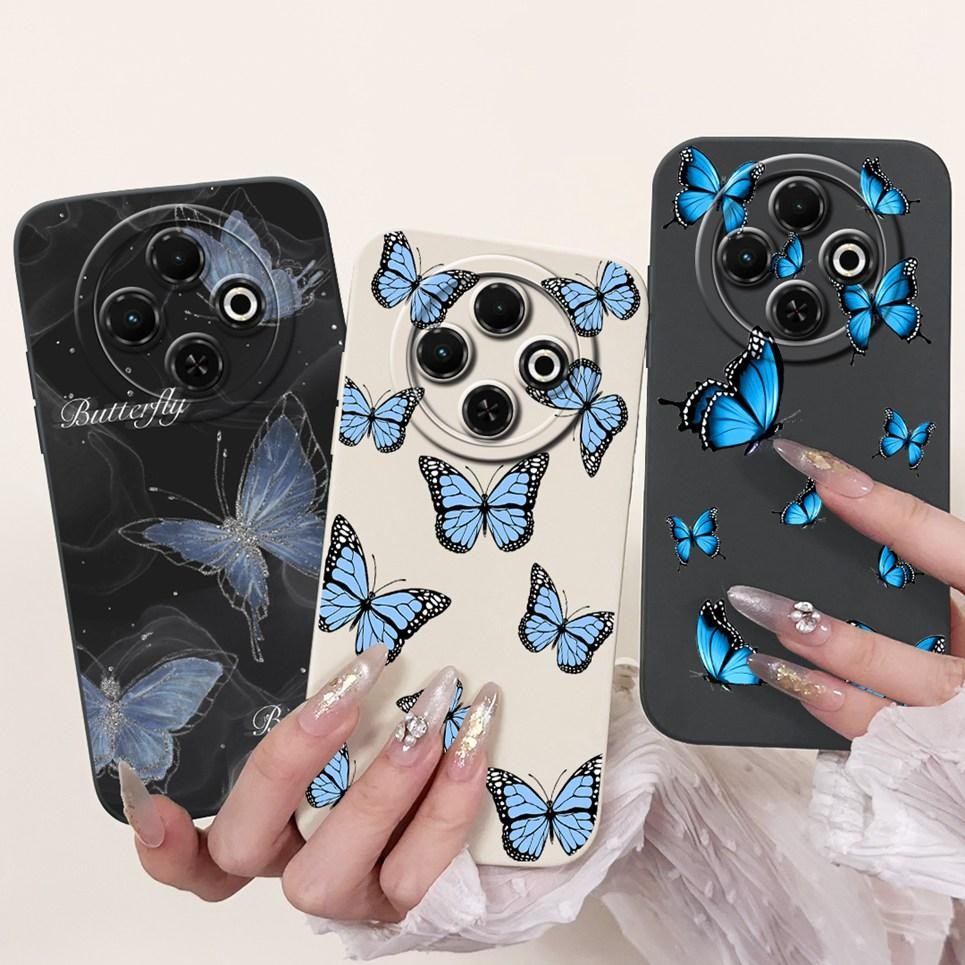 Tecno Spark 30c Spark30c kl5 kl5n Ốp lưng 6.67 "Vỏ hoa bướm thời trang nữ Vỏ điện thoại silicon lỏng