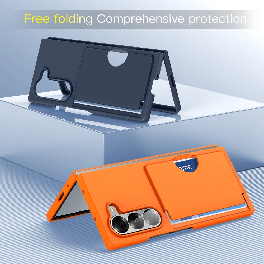 Pc Vỏ Cứng Ví Đựng Thẻ Ốp Lưng Điện Thoại Samsung Galaxy Z Fold 6 Fold6 ZFold6 5G Vỏ Bảo Vệ Chống Sốc
