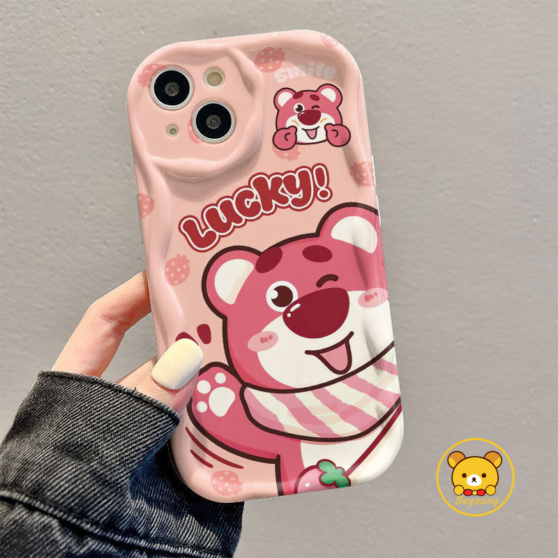 Ốp Điện Thoại Happy Winnie the Pooh Cho Vivo V40 Pro Y300 Pro Y19S 4G X200 Pro Ultra iQOO Z9 Turbo Z9X Neo 9 Pro Y28 4G Vỏ Gấu Dâu May Mắn Lotso Vỏ Hoạt Hình Dễ Thương Vỏ TPU Mềm