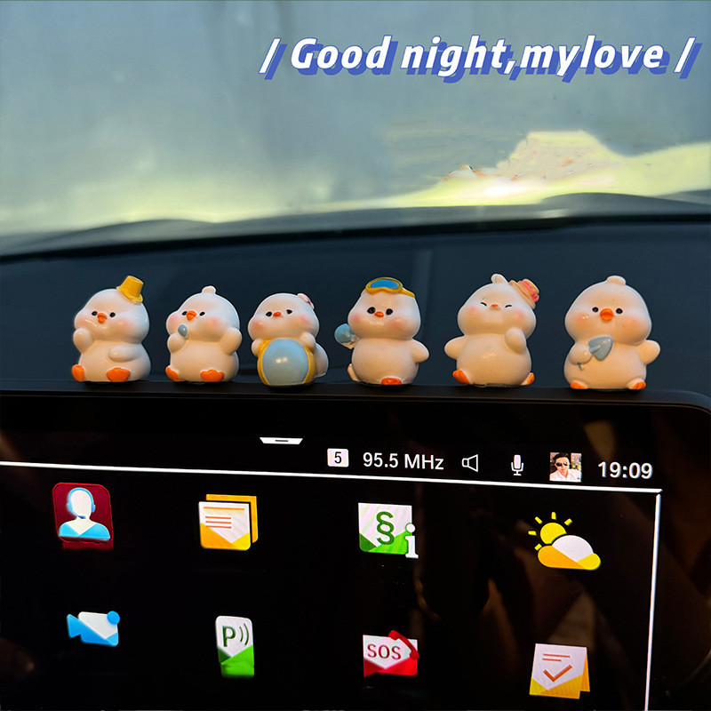 Kawaii Vịt Thu Nhỏ Các Bức Tượng Nhỏ Thủ Công Micro Phong Cảnh Trang Trí Nội Thất Ô Tô Phụ Kiện Nhà Để Bàn Trang Trí Thỏ Búp Bê Đồ Chơi