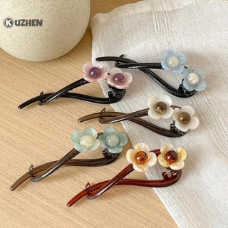 Kuzhen Retro S Hình Đuôi Ngựa Xoắn Kẹp Tóc Hoa Nhiều Màu Xoắn Rỗng Ra Cá Mập Kẹp Mũ Đội Đầu Phụ Kiện Tóc HOT
