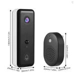 Camera chuông cửa Video không dây có chuông Ringer chạy bằng pin AI PIR Phát hiện con người IP65 Chống nước 2.4G WiFi Âm thanh 2 chiều Xem đêm Lưu trữ đám mây Camera cửa trước trong — ảnh 4
