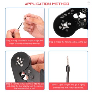Hsc8 6-4 0,25-10mm2 Awg23-7 Ferrule Crimping Tool Kit Kìm uốn có độ cứng cao với 1200 chiếc Dây Ferrules Crimp Ends Terminal