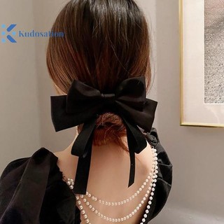 Kudosation Thời Trang Nơ Lớn Kẹp Tóc Ruy Băng Đôi Nơ Barrette Sa Đuôi Ngựa Giá Đỡ Tóc Nữ Cô Gái Hairgrip Phụ Kiện Tóc