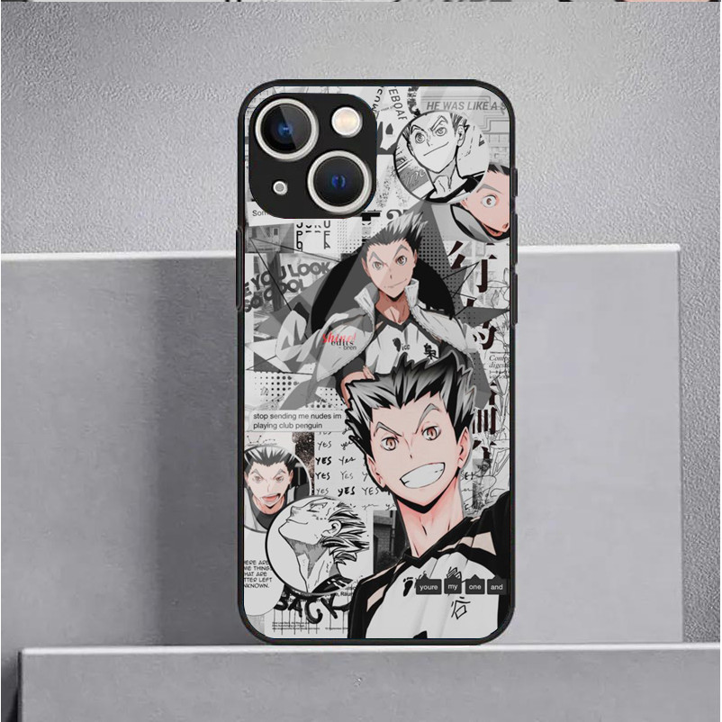 Ốp Điện Thoại Di Động Kính Cường Lực Haikyuu 04 Cho iPhone 16 15 14 13 12 11 Pro XS Max Plus Mini X XR 8 7 6s SE2 / 3