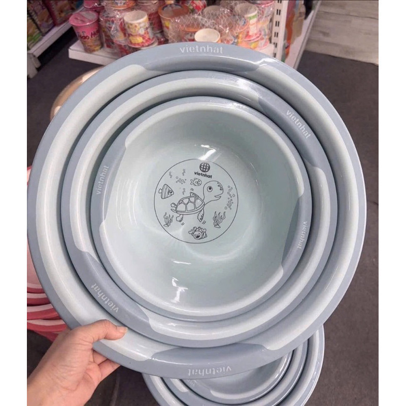 SET 3 MÓN CHẬU NHỰA VIỆT NHẬT, CHẬU NHỰA CAO CẤP, chậu rửa mặt, chậu giặt cực dày dặn (28,33,39cm)