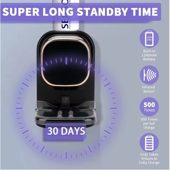 Máy ép kem đánh răng tự động Máy ép kem đánh răng điện treo tường cho trẻ em và người lớn cho phòng tắm
