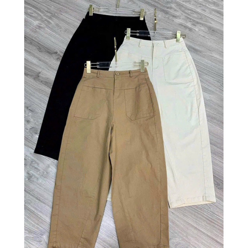 QUẦN KAKI DÁNG BAGGY (chất kaki giãn mềm tay loại 1) cạp khoá lưng cao túi zip hot trend 2025