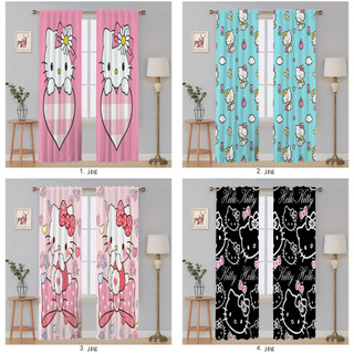 Rèm che mặt đơn bằng Polyester in hình Hello Kitty, dễ treo, trang trí phòng ngủ và phòng khách cho trẻ em