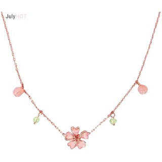 Julyhot Lãng Mạn Quyến Rũ Hồng Hoa Anh Đào Pendent Vòng Cổ Nữ Phong Cách Hàn Quốc Zircon Hoa Xương Đòn Dây Chuyền Trang Sức Tiệc Choker Quà Tặng Massivedeals