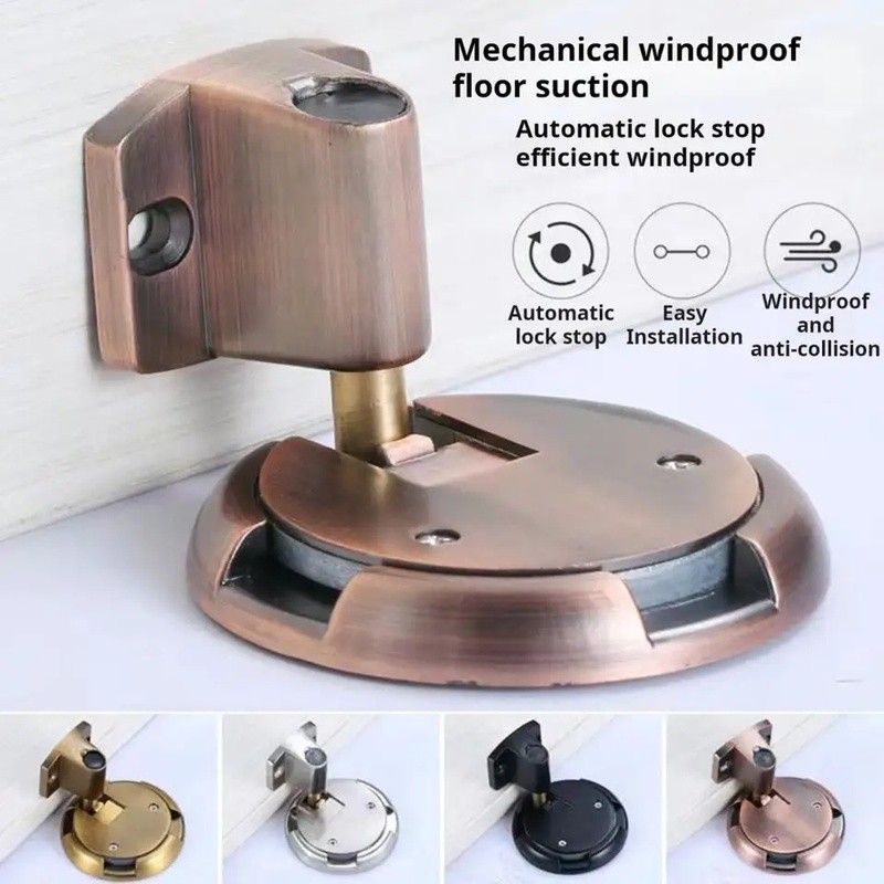Hợp Kim Kẽm Cơ Cửa Dừng Móng Tay Miễn Phí Chặn Cửa Giữ Cửa Bắt Tầng Dừng Doorstop Đồ Nội Thất Cửa Phần Cứng