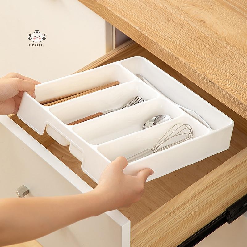 Maybest 4 / 5 Ngăn Dao Kéo Sắp Xếp Ngăn Kéo Hàng Ngày Khay Chia Hình Chữ Nhật Dễ Dàng Làm Sạch Nhà Bếp Thìa Nĩa Hộp Tách {VN}