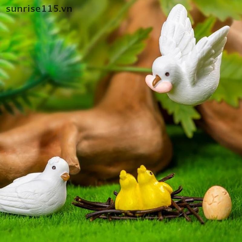 Srvn Hoạt Hình Dễ Thương Chim Nhỏ Micro Phong Cảnh Đồ Trang Trí Sáng Tạo DIY Trang Trí Nhà Cửa Phụ Kiện Để Bàn Trang Trí Quà Tặng.