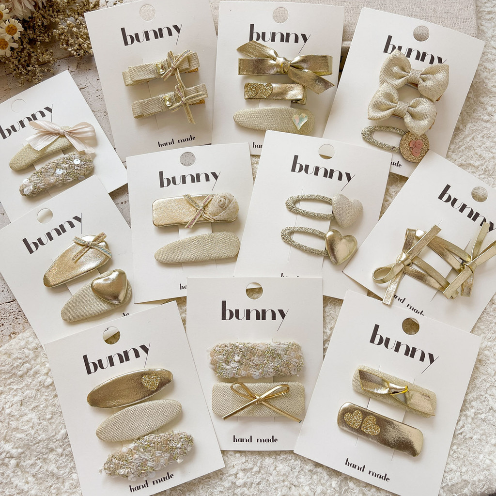Kẹp tóc Girls Bangs Kẹp tóc bằng da vàng