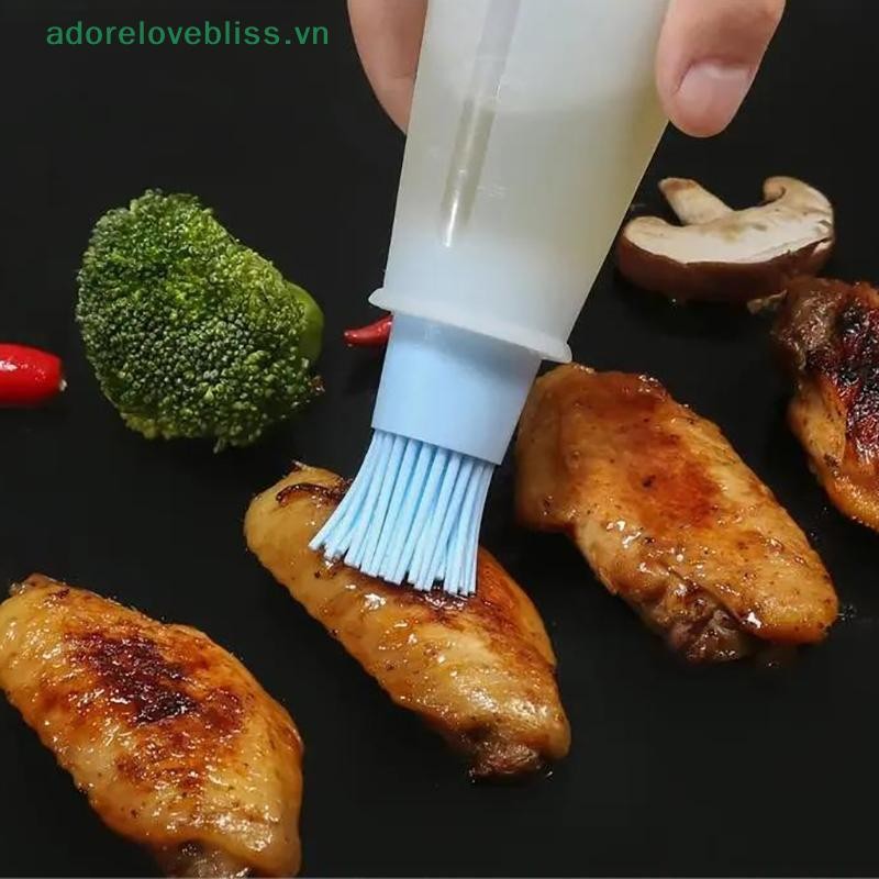 Thêm Bàn Chải Chai Dầu Silicon Chai Đựng Dầu Có Bàn Chải Thịt Nướng Chịu Nhiệt Độ Cao Basting Bàn Chải Nhà Bếp BBQ Dụng Cụ BSS