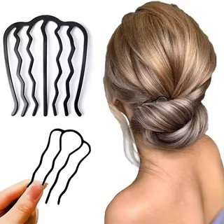 Kẹp Tóc Hình Bun Kim Loại Màu Đen - Bím Tóc Cô Dâu Tạo Kiểu Đôi Kẹp Tóc Cố Định Phụ Kiện