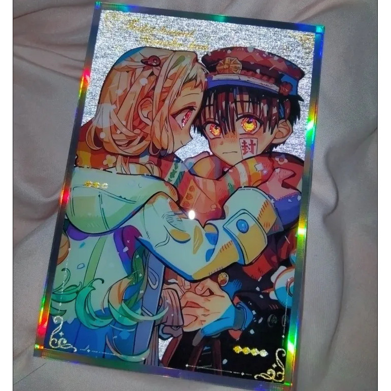 Toilet-bound Hanako-kun Valentine 's Edition Glitter Shikishi – Hanako, Nene, Aoi, Kou | Thẻ nghệ thuật Fanmade không chính thức