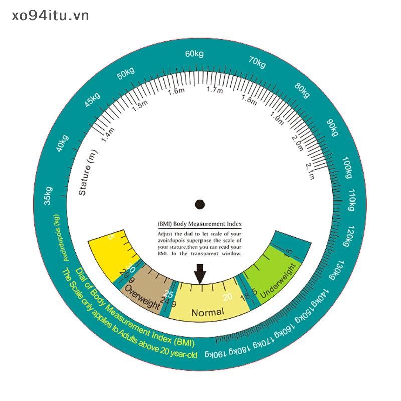 Xoitu Bánh xe BMI cỡ lớn, Máy đo BMI, Thước đo BMI Khỏe mạnh, Máy đo đường huyết y tế, Thước PVC VN