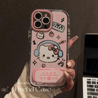 Ins Vỏ gương trang điểm hoạt hình dễ thương + Giá đỡ cho iPhone 11 16 15 14 13 12 Pro Xs Max XR X 6 6s 7 8 Plus Vỏ điện thoại TPU mềm Ốp lưng bảo vệ chống sốc