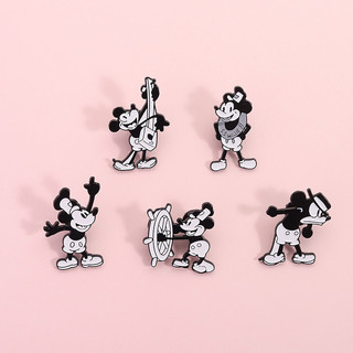 Disney Nhân Vật Hoạt Hình Chuột Mickey Men Trâm Dễ Thương Đen Trắng Hoạt Hình Anime Huy Hiệu Ba Lô Phụ Kiện Kim Loại Pin Quà Tặng Cho Bạn Bè