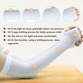 [Đến 3-5 ngày] Tay áo chống tia cực tím cho nữ | Vỏ bọc tay thể thao làm mát chống trượt, Phòng tập thể dục Chạy xe đạp Lái xe, Nylon thoáng khí 32cm với vải lụa băng
