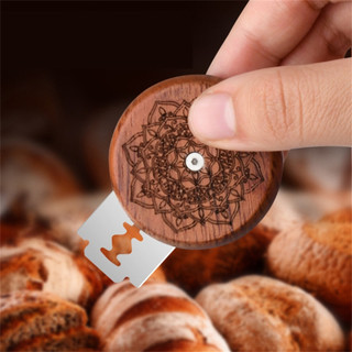 Thép không gỉ Bánh Mì Ghi Bàn Tay Cầm Bằng Gỗ Bột Bánh Mì Dụng Cụ Cắt Công Thái Học Thiết Kế Chống Rỉ Sét Cho Gia Đình Nướng Bánh