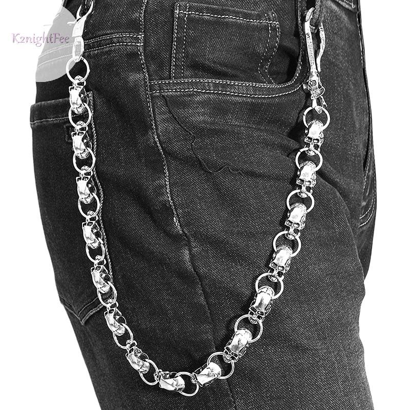 K2nightFee Gothic Punk Skeleton Dây Xích Eo Kim Loại Quần Jean Hip-hop Rock Thời Trang Trang Trí Quà Tặng VN