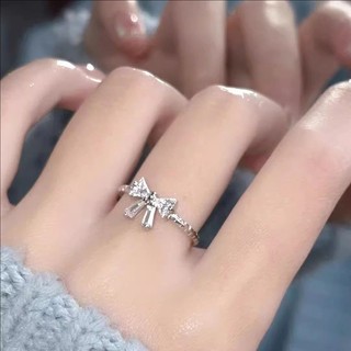 [Thời trang] Nhẫn nơ có thể điều chỉnh bằng hợp kim với trái tim ngọt ngào quyến rũ | Trang sức thời trang nữ tính, kích thước 2cm phù hợp với hầu hết các ngón tay | Tiệc & Sử dụng hàng ngày