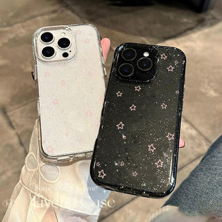 Ins Hàn Quốc Đơn Giản Ngôi Sao Hồng Bling Vỏ Cao Cấp Cho iPhone 11 16 16E 15 14 13 12 Pro Xs Max XR X 7 8 Plus SE Vỏ Điện Thoại TPU Mềm Bảo Vệ Nhật Bản Lấp Lánh Trường Hợp HD Clear Cover