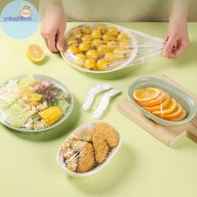 Pufangbliss 100 / 200 / 300 Chiếc Thực Phẩm Trái Cây Tươi Giữ Túi Nhựa Phụ Kiện Nhà Bếp Nhiều Màu Sắc Saran Bọc Thực Phẩm Dùng Một Lần VN