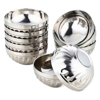 Tô inox 2 lớp cách nhiệt chống nóng size 16cm dùng ăn cơm canh tiện lợi bền đẹp