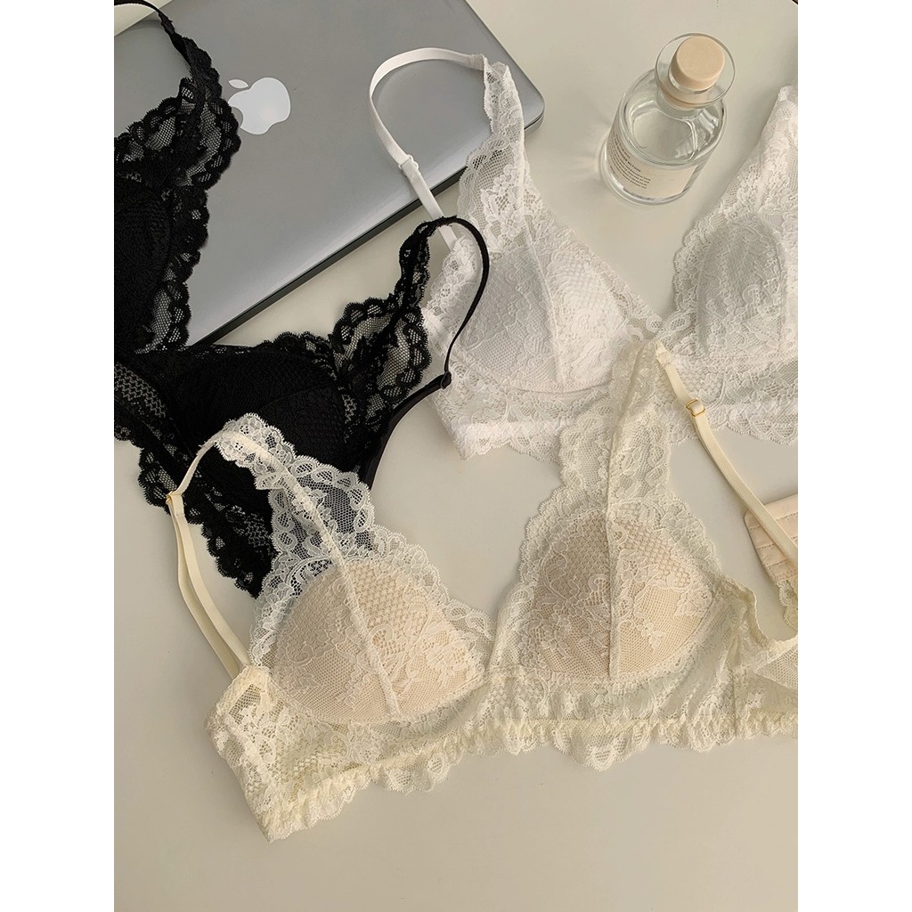 Tinh Khiết Desire Phong Cách Gạc Ren Quần Lót Nữ Mỏng Phong Cách Lớn Ngực Nhìn Nhỏ Thoải Mái Đẹp Lưng Áo Ngực Gợi Cảm 2024 Bán Chạy Phong Cách