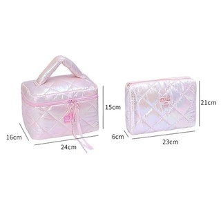 Túi đựng mỹ phẩm vệ sinh du lịch EBINLANDS, Túi đựng đồ trang điểm có tay cầm có dây kéo dung tích lớn, Túi đựng đồ trang điểm nữ mở rộng di động dành cho nữ và bé gái Hồng