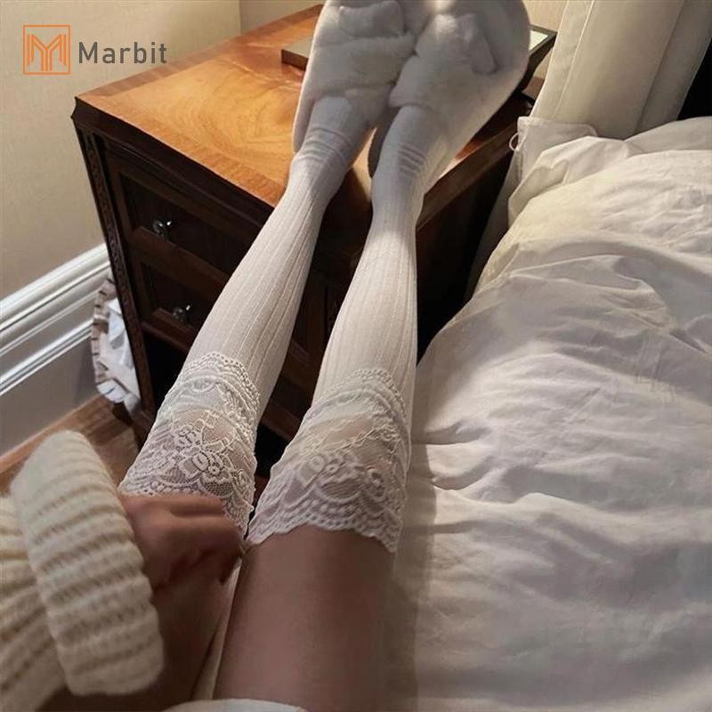 Marbit Thời Trang Thường Ngày Mùa Đông Ấm Áp Màu Trơn Co Giãn Nhật Bản Jk Tất Mới