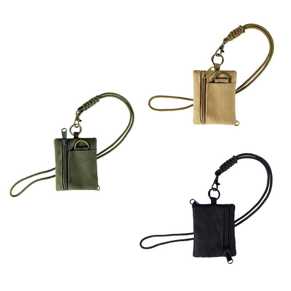 Ví đựng tiền xu cổ treo STWEEKAM, Ví Mini bằng vải Oxford thông thường có dây kéo, Nylon vuông đa chức năng có dây buộc Hộp đựng thẻ nhỏ ngoài trời