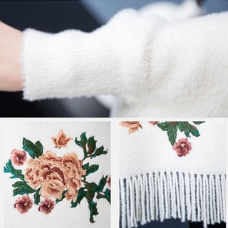 Khăn choàng cashmere thêu MKYCO, ấm áp mùa đông, thiết kế thanh lịch và thời trang dành cho nữ, phù hợp với dạ tiệc hoặc tiệc cưới.