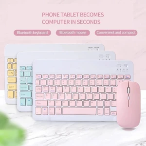 Bàn Phím Bluetooth Bàn Phím Không Dây 10 Inch Có Chuột Mini Im Lặng Power Fill Bàn Phím Cảm Ứng Di Động Cho IPad Xiaomi Redmi Máy Tính Bảng Laptop