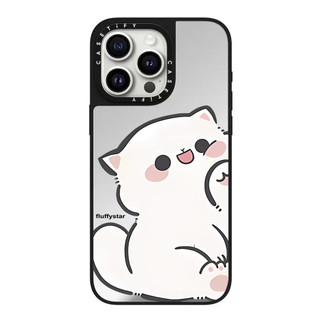 Cat Cặp Đôi Phong Cách Gương Cứng Ốp Lưng Điện Thoại iPhone 16 Pro Max 16 Plus 15 Pro Max 14 13 12 11 Ốp Lưng Acrylic Phía Sau Chống Sốc