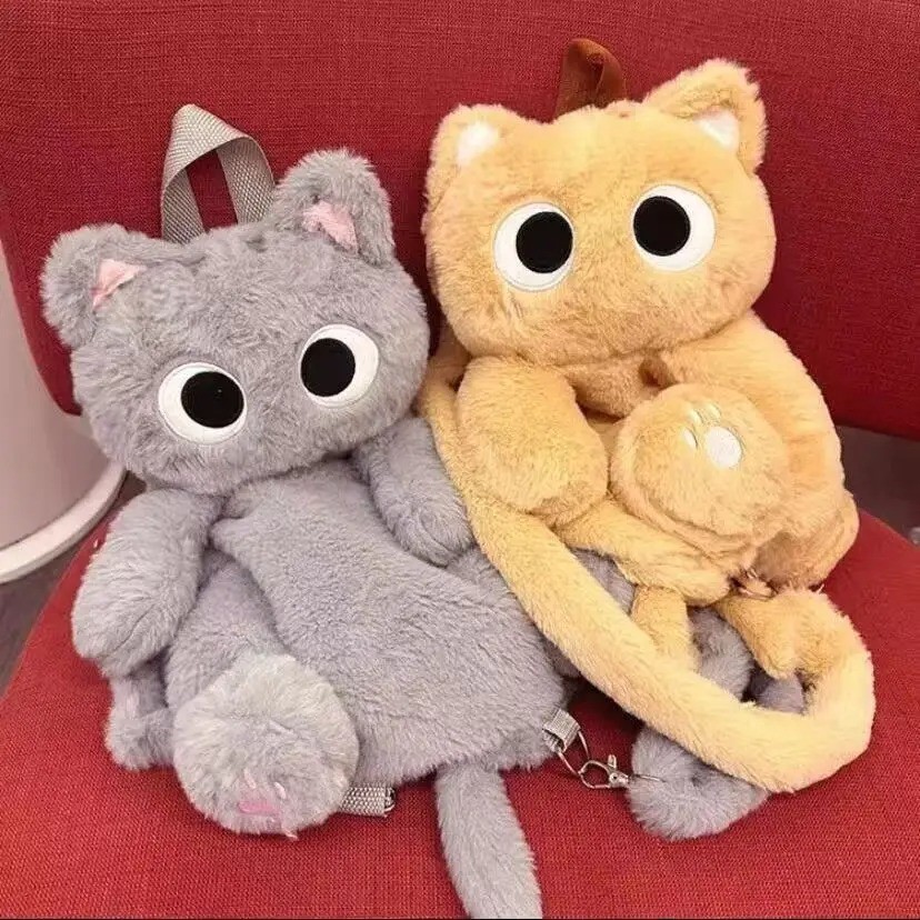 Kawaii Big Eyes Cat Sang Trọng Ba Lô Dành Cho Nữ Hoạt Hình Đa Năng Ngộ nghĩnh Mèo Đen Túi Đeo Ngang Dung Tích Lớn Hơn Túi Tote