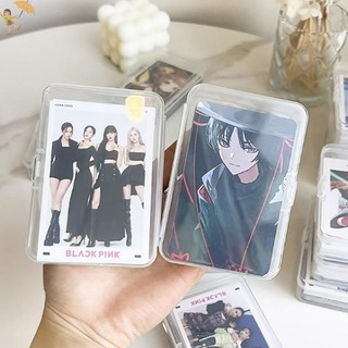 [Gou] Hộp lưu trữ bằng nhựa trong suốt mới Photocards Hộp lưu trữ thẻ nhỏ Hộp sắp xếp để bàn Hộp phân loại Văn phòng phẩm VN