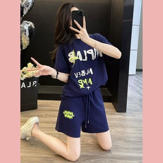 Quần đùi nữ và áo phông, Set đồ nữ mùa hè mẫu DBN7+8 Chất co giãn thoáng mát, Đồ bộ nữ cộc tay dáng rộng, Đồ ngủ nữ