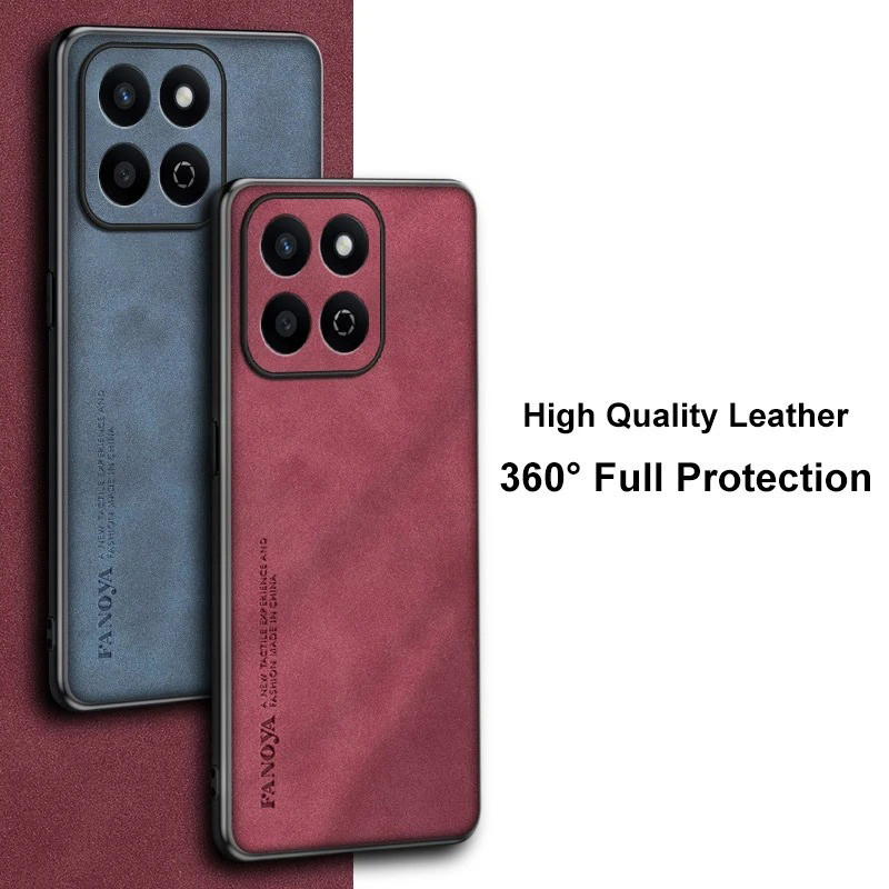 Dành cho Honor X7c Luxury Business Retro Da Cao su mềm TPU Case Cover