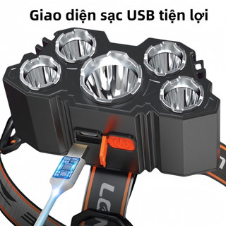 Đèn pha đa chức năng thợ mỏ ngoài trời làm việc đèn pha câu cá ban đêm đèn pin chống nước