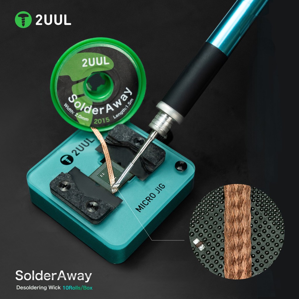 2UUL DW11 10 Cuộn / HỘP Hàn Đi Desoldering Wick 2015 Cho Điện Thoại Di Động PCB Bo Mạch Chủ Hàn Sạch Desoldering Braid Dụng Cụ