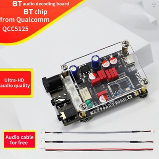 Bảng giải mã USB Lossless BT 5.1 QCC5125 APTX LDAC Bộ giải mã ăng-ten trên bo mạch có vỏ Acrylic Bảng giải mã âm thanh trong suốt chất lượng tốt