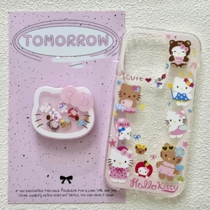 Ốp Điện Thoại Dễ Thương Đi Biển KT Cat + Chân Đế Cho iPhone 17 16 15 14 13 12 11 Pro Max X Xr Xs Max 7 8 Plus SE2020