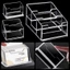 LAKAM 1 Cái Giá Đỡ Thẻ Kinh Doanh, Giá Đỡ Màn Hình 1 / 2 / 3 Lưới Hộp Đựng Thẻ Kinh Doanh, Nhựa Acrylic Trong Suốt Trường Học Đồ Dùng Văn Phòng Hộp Thẻ