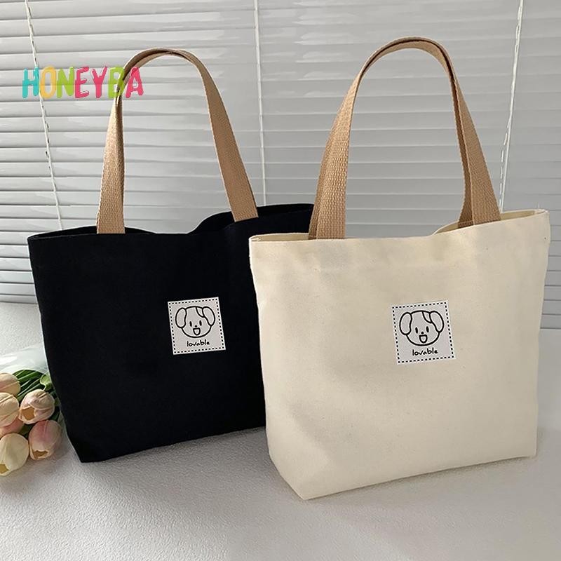 < Honeyba > Túi xách nữ vải Canvas thời trang mới Túi đựng thức ăn dã ngoại du lịch dễ thương Túi đựng đồ ăn trưa
