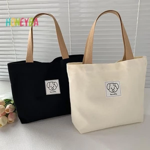 < Honeyba > Túi xách nữ vải Canvas thời trang mới Túi đựng thức ăn dã ngoại du lịch dễ thương Túi đựng đồ ăn trưa